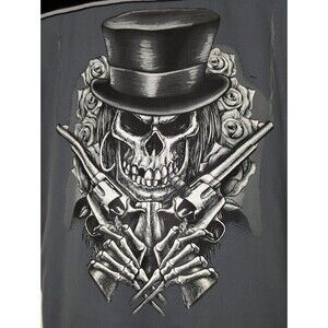 Biker Apparel Button Shirt Mens Medium S/S Black Gray Reflective Stripes